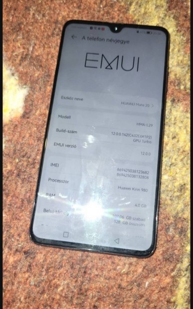 Huawei Mate 20 ( nem lite s nem is a pro)