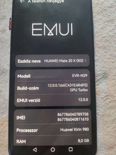 Huawei Mate 20x 8/256 GB 7,2" elad 