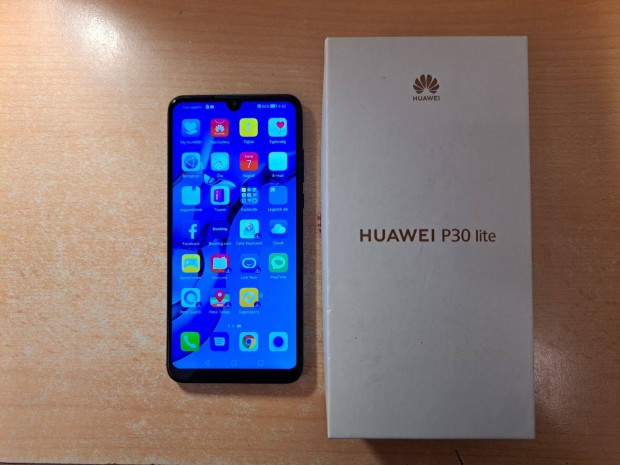 Huawei P30 lite 4/128GB Dual Fggetlen jszer Fekete Garis !