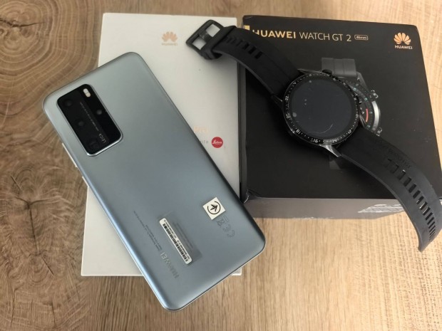 Huawei P40 pro 5G Silver Frost s Huawei watch Gt2 elad