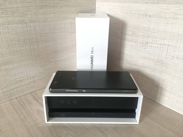 Huawei P8 Lite, Black, 16GB, Dual SIM, jszer, + SIM krtya
