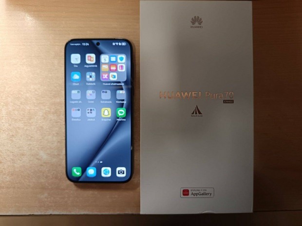 Huawei Pura 70 Pura70 5G 12/256GB Dual Újszerű Fekete 3 év Garanciás !