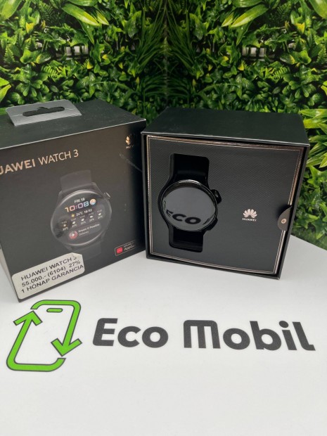 Huawei Watch 3, 1 hnap garancia, fekete, WIFI-s