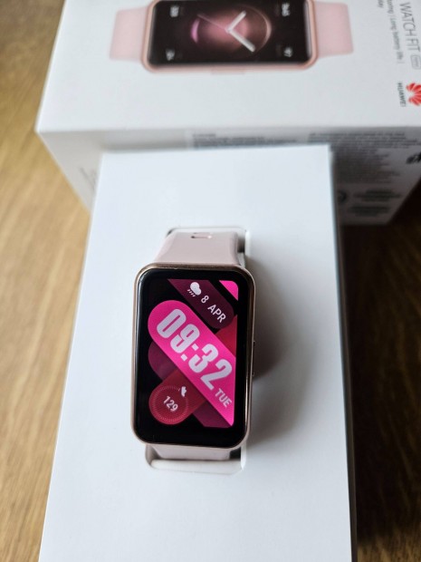 Huawei Watch Fit Sakura Pink okosóra aktivitásmérő - mint az új, doboz