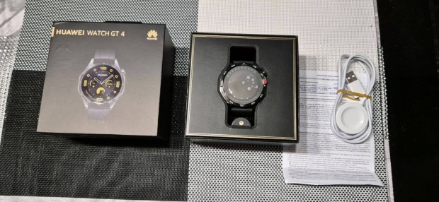 Huawei Watch GT 4 46mm Okosra szinte j Black Garancival !