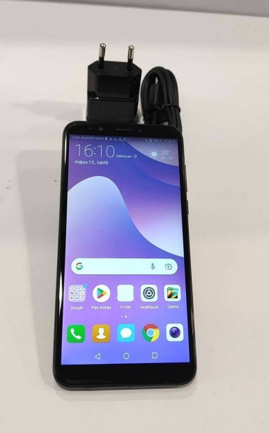 Huawei Y7 Prime 2018 32GB Fekete Fggetlen j llapot mobiltelefon el