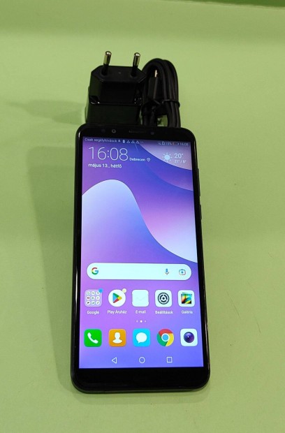 Huawei Y7 Prime 2018 32GB Fekete Fggetlen j llapot mobiltelefon el