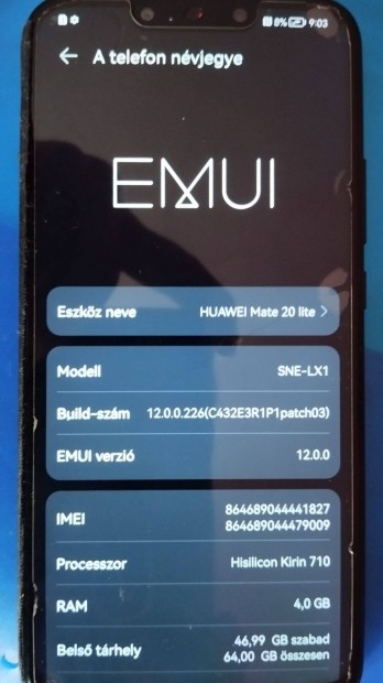 Huawei mate 20 lite, hibs,de tkletesen mkdik, munkba