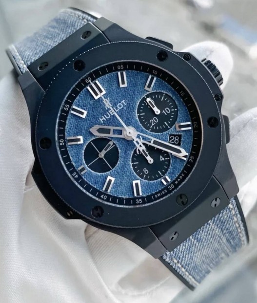 Hublot Limited Jeans ceramic 44 full szett , rolex breitling mell...