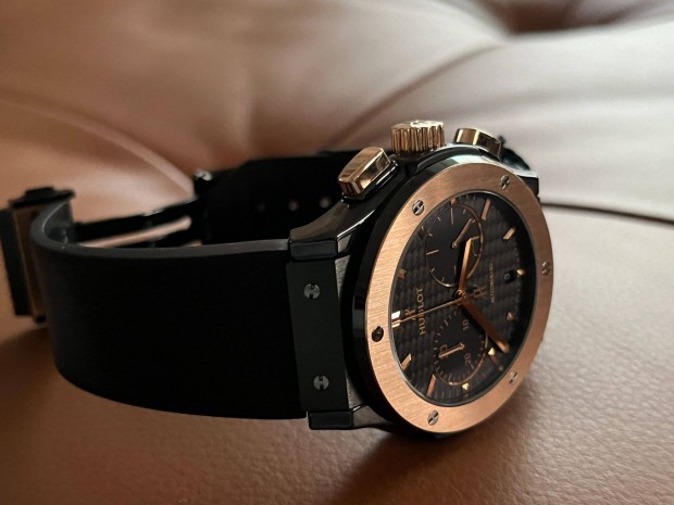 Hublot ceramic king gold chronograph roz arany 45mm szalon llapotban