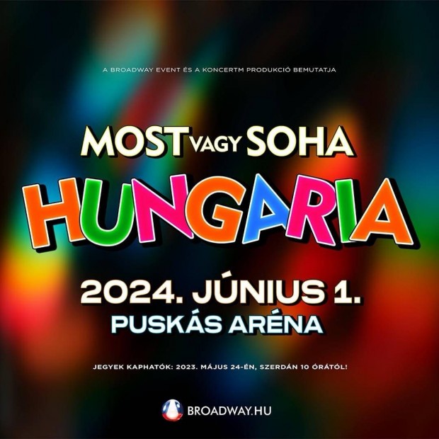 Hungria koncert jegy Jnius 1.  2db beszerzsi ron
