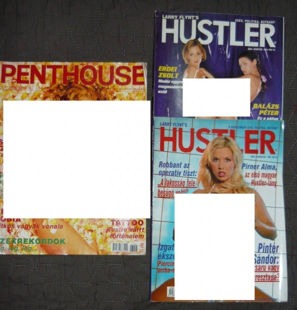 Hustler (2002/3, 2002/8) s Penthouse (2003/4) magazin - magyar kiads