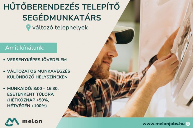 H�t�berendez�s telep�t� seg�dmunkat�rs