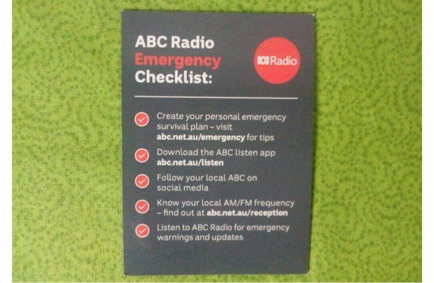 Htmgnes - ABC Radio Emergency * Mrete: 7,5 x 10,5 cm * 100 Ft