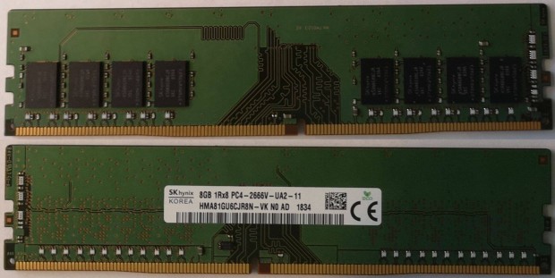 Hynix 1 x 8GB PC4-21300 DDR4 2666MHz 288-Pin DIMM 1.2V RAM