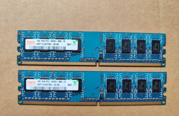 Hynix 2GB 2x1GB DDR2 800MHz asztali gp memria - Tesztelt hibtlan