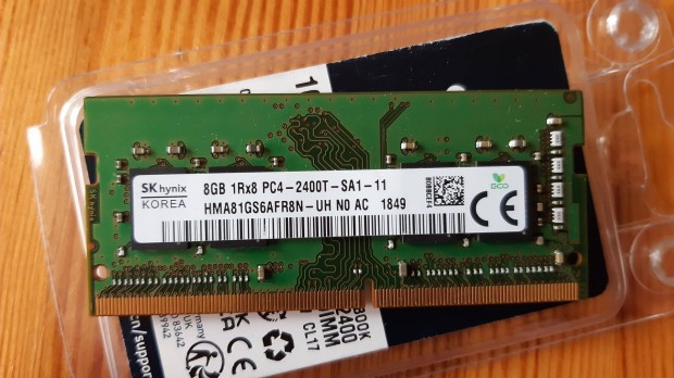 Hynix laptop RAM memria, 8GB, DDR4, 2400MHz, PC4-2400T elad