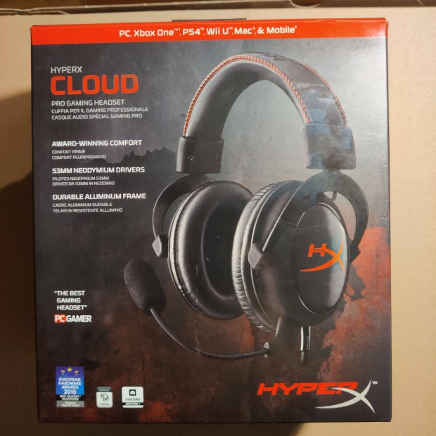 Hyperx Cloud Core 7.1 Gamer fejhallgat, tbbplatformos, 3,5 mm jack,