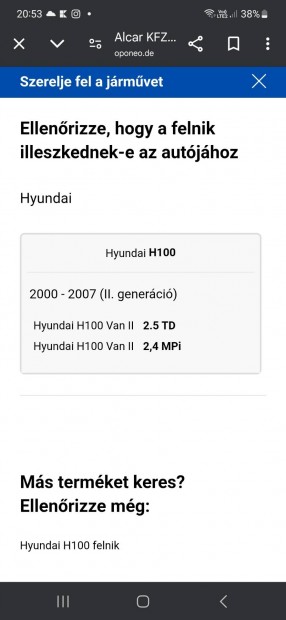 Hyundai H100 lemezfelni 