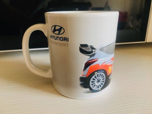 Hyundai WRC rali autósport fehér bögre