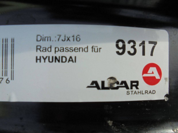 Hyundai -KIA 16-os vadi új lemezfelni eladó