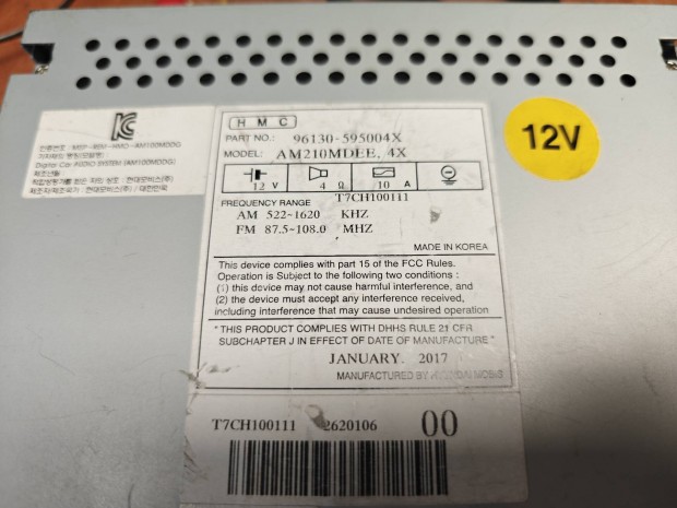 Hyundai gyári USB AUX autórádió