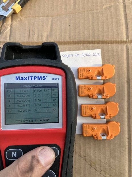 Hyundai santa fe tpms szentor guminyomás