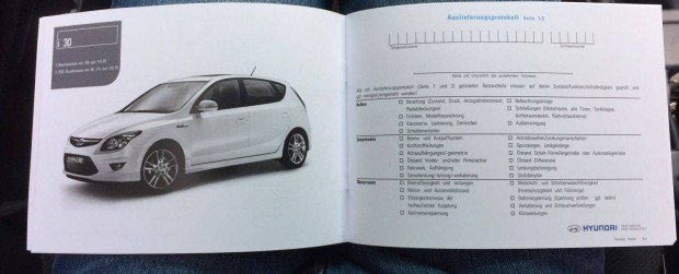 Hyundai szervizknyv, res, nmet nyelv!