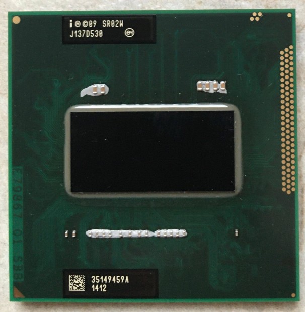 I7-2760QM processzor (2,4-3,5 GHz, 4 mag/8 szál, 2.-3. gen. laptop)