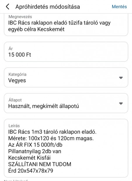 IBC Rcs raklapon trolnak egyb clra Kecskemt