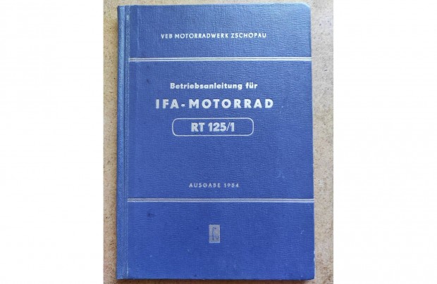 IFA motorkerkpr RT 125 /1 kezelsi karbantartsi knyv