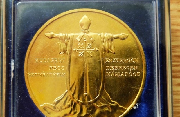II. János Pál látogatása Magyarországon aranyozott emlékérem