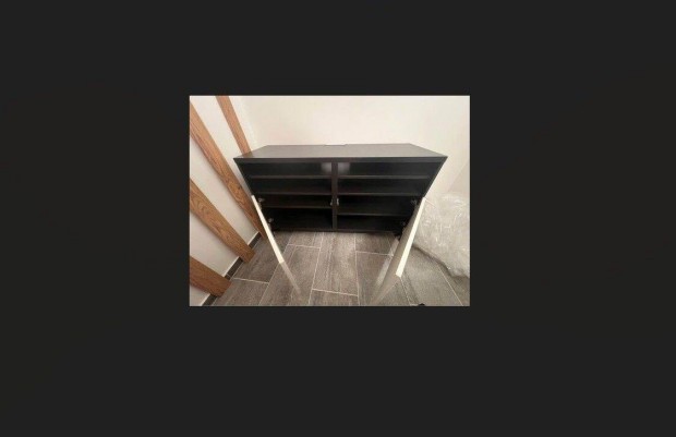 IKEA BESTÁ TV (média) állvány magasfényű fehér ajtókkal opcionálisan t