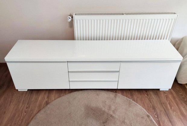 IKEA Besta Burs magasfényű fehér TV-állvány