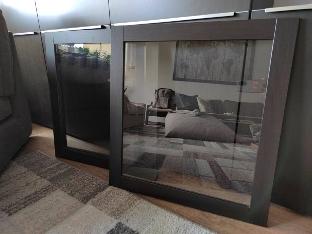 IKEA Besta üveges ajtó 3 db barna-fekete