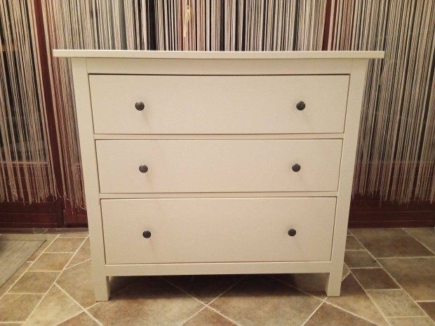 IKEA Hemnes 3-fikos szekrny, fehrre pcolt, 108x96 cm