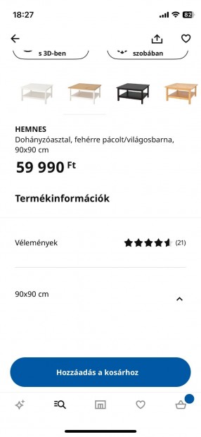 IKEA/Hemnes dohnyzasztal