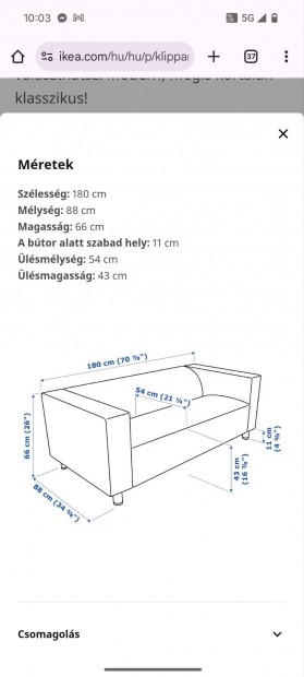 IKEA Klippan 2 személyes kanapé