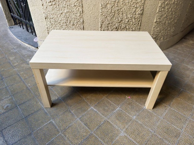 IKEA Lack 90x55 cm Fehérre Pácolt Tölgy Dohányzóasztal Dohányzó Asztal