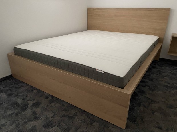 IKEA Malm gykeret, Lnset gyrcs, Morgedal matrac 160x200cm gy