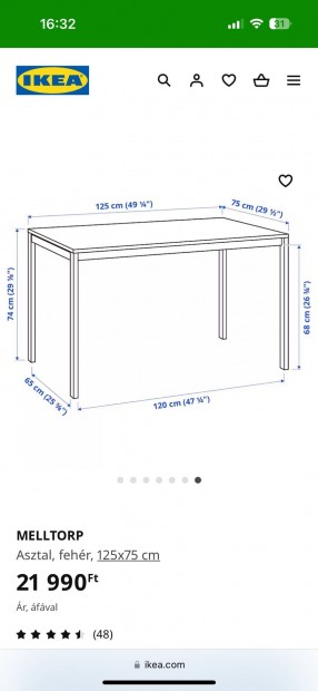 IKEA Melltorp asztal