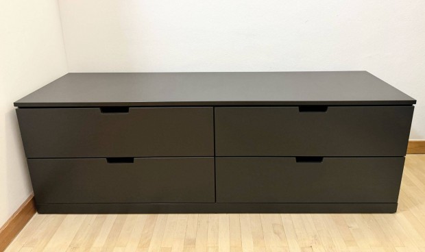 IKEA Nordli 4-fikos szekrny, fekete, 160x54 cm