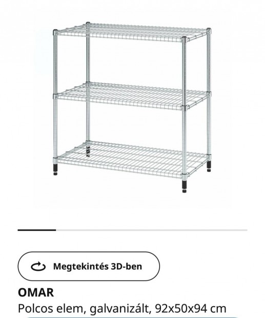 IKEA Omar galvanizlt polc elad