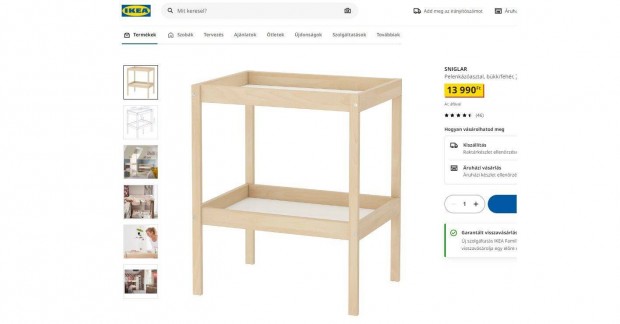 IKEA pelenkzasztal