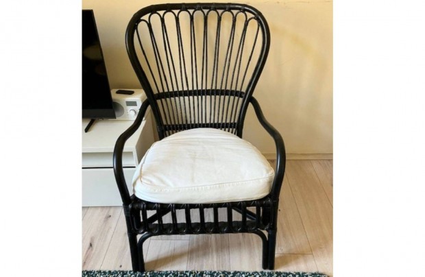 IKEA-s fekete rattan fotel 2 db