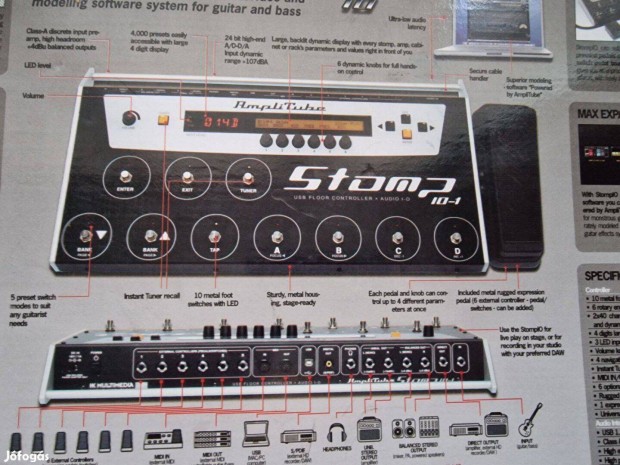 IK Multimedia Amplitube Stomp 10-1 USB padlvezrl s interfsz elad