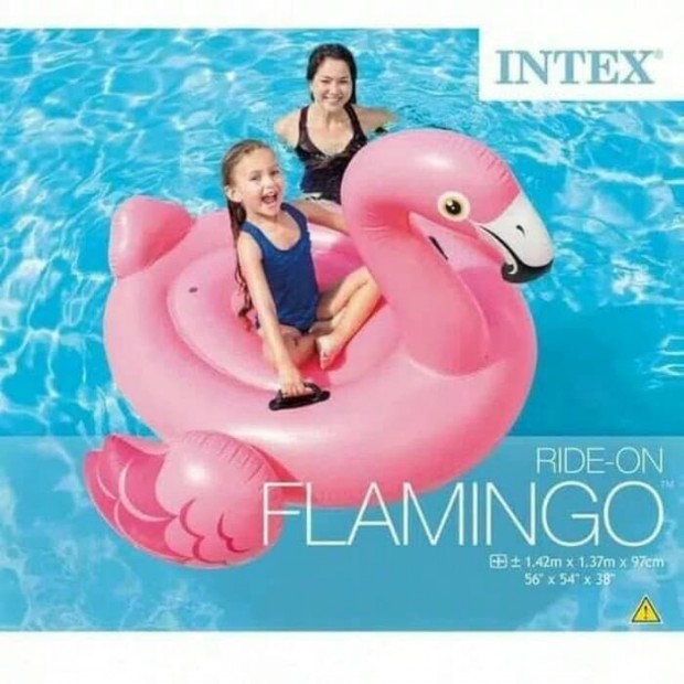 INTEX 57558 Ride-On rzsaszn Baby Pink Flaming felfjhat gyermek m