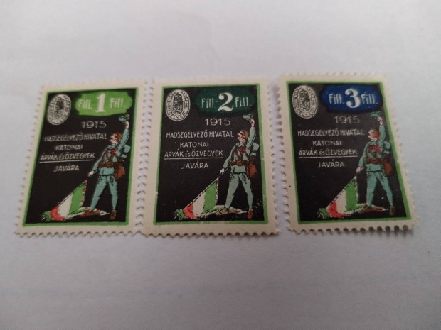 I.VH Hadsegélyező 1915-ös Hivatal bélyege /3 db /