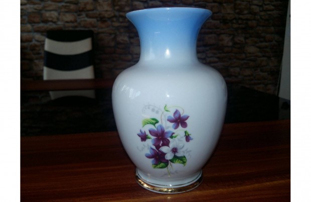 Ibolyás Hollóházi porcelán váza 15cm