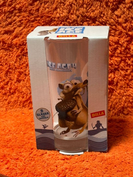 Ice Age, Jégkorszak c., mese üvegpohár, motkány